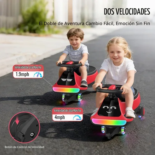 Vista 4 de Umatoll Coche eléctrico de 12 V para niños, regalos de cumpleaños, juguete Negro y rojo