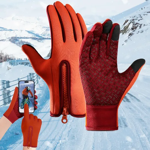 Vista 17 de Guantes de ciclismo de invierno para hombres y mujeres, impermeables, térmicos, agarre antideslizante para montar y actividades en clima frío