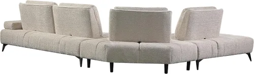 Vista 8 de Betsy Furniture Cómodo sofá seccional en forma de L de microfibra de 128 pulgadas, respaldos ajustables, 9073 (gris claro, sillón izquierdo)