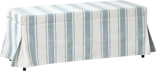 Vista 9 de HULALA HOME Banco de almacenamiento con funda lavable, color azul