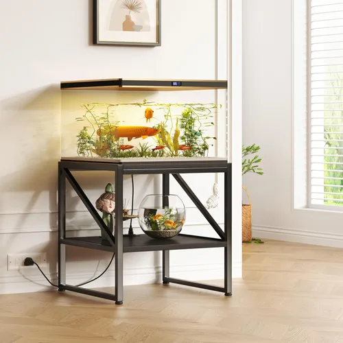 Vista 4 de Mesa auxiliar con estación de carga, mesa auxiliar cuadrada de 20 pulgadas con puertos USB y tomas de corriente, mini soporte para refrigerador