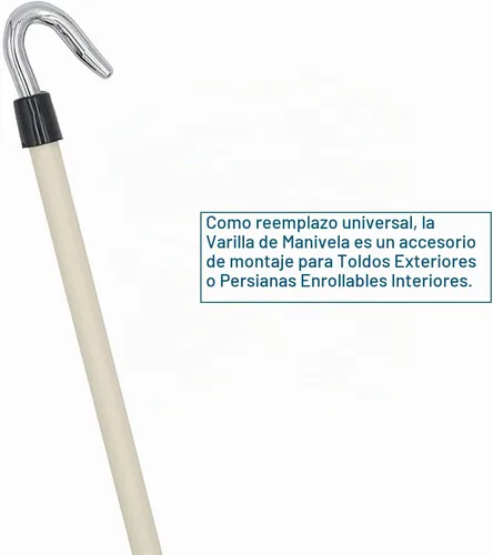 Vista 4 de Reemplazo de varilla de manivela de metal beige para persianas