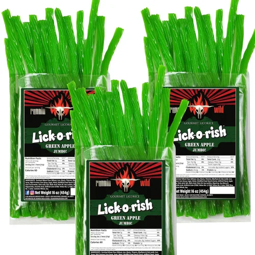 Vista 12 de Caramelo de regaliz de cereza Dulces divertidos y festivos para el Día de la Madre Lick-o-Rish, 3 libras en total