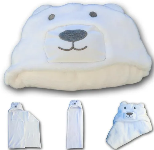 Vista 2 de Manta con capucha para niños pequeños Manta suave con capucha para bebé o bebé de 36 x 27 pulgadas + capucha