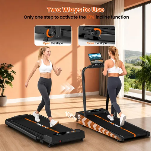 Vista 5 de Caminadoras para el hogar con 7.5 MPH, altavoz integrado, cintas de correr plegables de 3.0 HP con inclinación del 10%, máquina de correr compacta