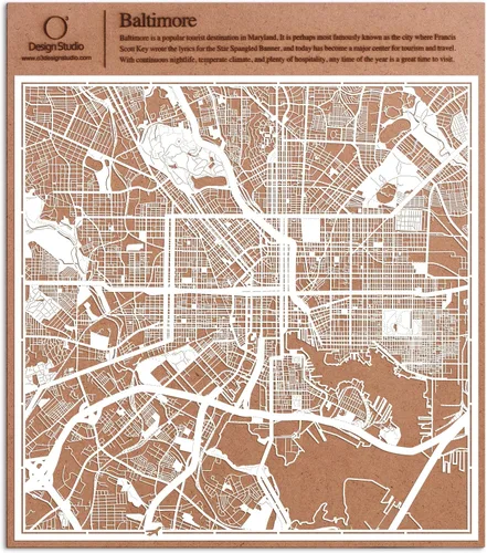 Vista 77 de O3 Design Studio Aberdeen - Mapa de papel cortado en papel blanco de 12 x 12 pulgadas