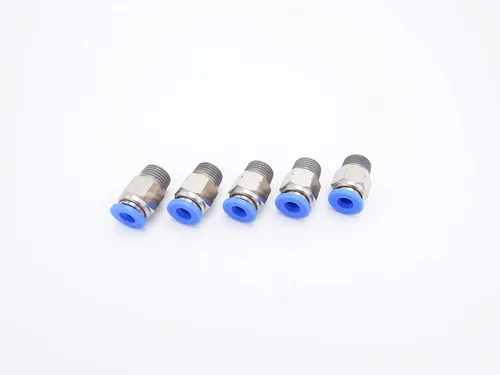 Vista 17 de Conexión de conexión de 1/2" OD x 1/2" macho NPT rosca, línea de agua recta macho neumática, conectores de empuje rápido (paquete de 4)