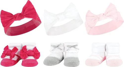 Vista 23 de Hudson Baby Conjunto de regalo de diadema y calcetines para niña