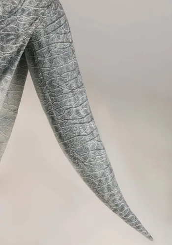 Vista 6 de Disfraz de brontosaurio para niños, traje de dinosaurio gris, mono de braquiosaurio jurásico