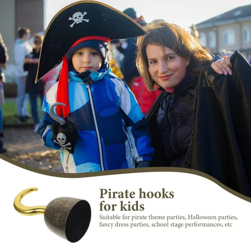 Vista 6 de Disfraz de Capitán Pirata Gancho – Ganchos de plástico para decoración de Halloween y Cosplay