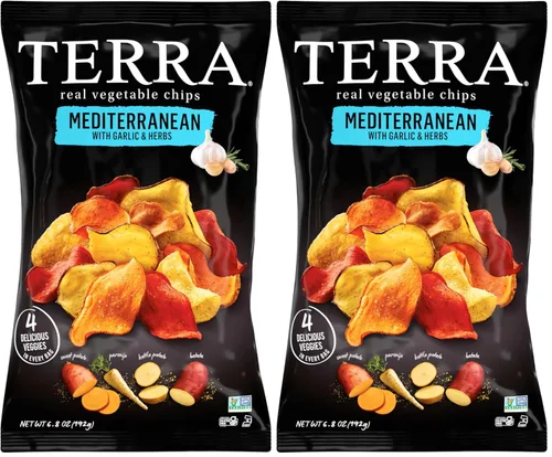 Vista 8 de Terra Chips de verduras, chips originales con sal marina, 6.8 onzas, (paquete de 2)