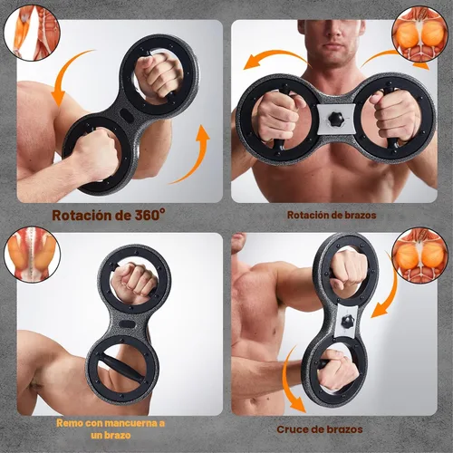 Vista 2 de HOTWAVE Burn Machine,360° Rotating Shoulder Trainer for Arms & Upper Body 3-in-1 for forearm, full-body & boxing training. Enlarged ring. Steel