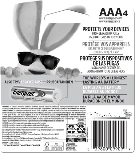 Vista 8 de Energizer - Pilas AAA, pilas alcalinas triple A Max, 4