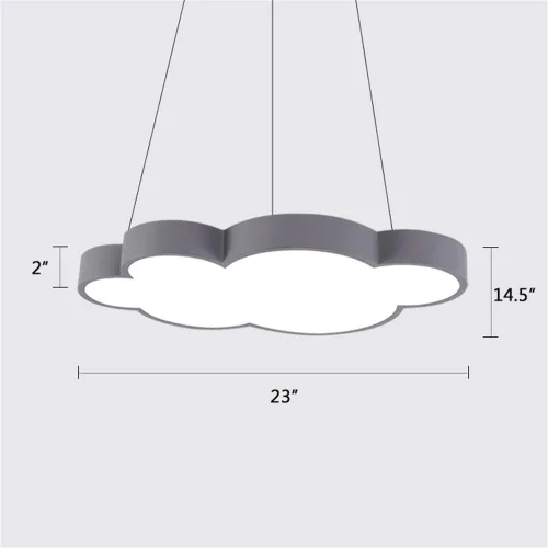 Vista 3 de Luces colgantes LED modernas regulables en forma de nube, NIUYAO Kids Room Metal 1 lámpara colgante en acrílico (bombilla incluida)