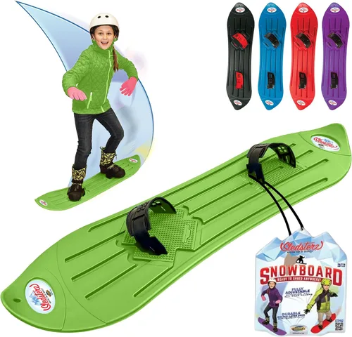 Vista 10 de El original Sledsterz Geospace para niños principiantes tabla de nieve para la diversión invernal en la nieve, con fijaciones ajustables de entrada