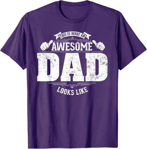Vista 26 de This is what a awesome dad looks like vintage style design T-Shirt, Negro