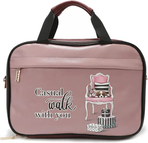 Vista 8 de Nicole Lee Bolsa de maquillaje cosmética para mujer, bolsa de viaje con 5 compartimentos (todas las emociones)
