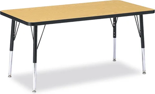Vista 43 de Berries Mesa rectangular para actividades, altura E, Gris/Negro/Negro, 1