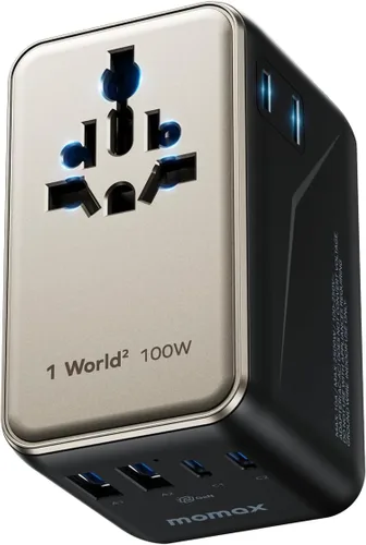 Vista 15 de MOMAX Mini Adaptador Universal de Viaje Mundial, 2 AC, Adaptador de Enchufe de Viaje Europeo Completo Reino Unido, Elementos Esenciales de Viaje