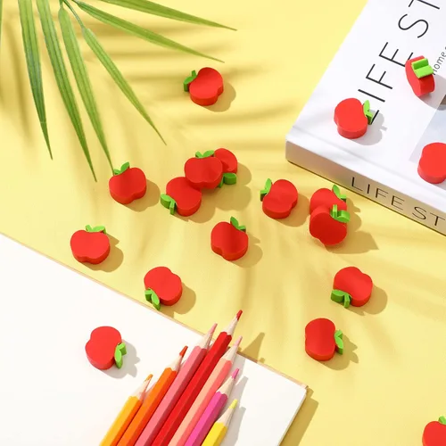 Vista 7 de 60 mini borradores de manzana para niños, regalos de bienvenida a la escuela, para contar en el aula, manipulativos de matemáticas, suministros