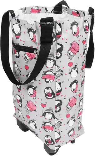 Vista 4 de Carrito de compras plegable para comestibles, carrito de compras para el hogar, bolsa de compras para ancianos, agarre antideslizante, carrito