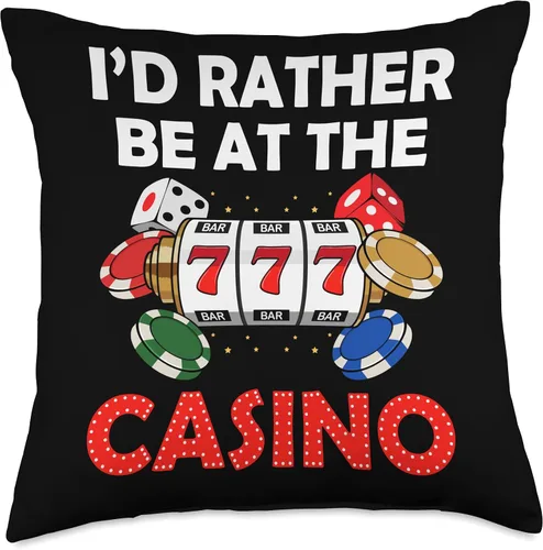 Vista 5 de Casino Poker Slot Machine Gambler Gambling Design Funny Casino - Almohada de juego con tarjeta de máquina tragamonedas de Las Vegas, 16 x 16