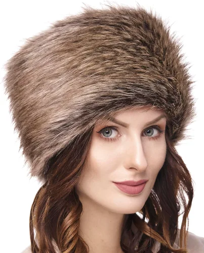 Vista 46 de Futrzane Sombrero clásico cosaco - Sombreros de piel sintética para mujer - Sombrero ruso peludo cálido