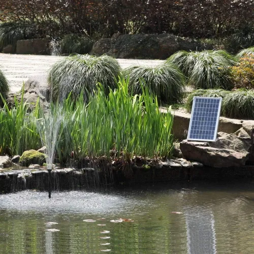 Vista 6 de Kit de bomba de agua solar de 25 W: Bomba de agua de protección DC Dry-Run 370GpH con panel solar de 18V 25W para fuente, estanque de peces