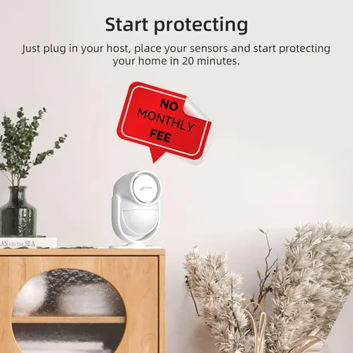 Vista 12 de CPVAN Sistema de alarma para el hogar con sensor de movimiento PIR, WiFi inalámbrico DIY Smart Door/Window Alarm para seguridad del hogar con alerta