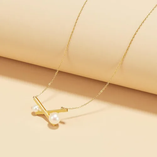 Vista 2 de IDOKAWA Pearl Pendant Necklace for Women, Freshwater Cultured White Pearl, Sterling Silver, Adjustable Length, Minimalist Jewelry Gift for Girls