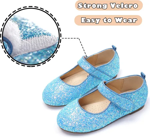 Vista 3 de ADAMUMU Zapatos de vestir para niñas, zapatos brillantes para niñas, zapatos de vestir para uniforme escolar de princesa Mary Jane, zapatos