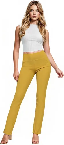 Vista 26 de Hybrid & Company - Pantalones de oficina Millennium ajustados con corte para bota para mujer 10768-negroblanco