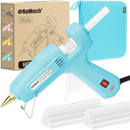 Vista 9 de Pistola de pegamento caliente de tamaño completo con potencia dual de 60/100 W y 21 barras de pegamento caliente (7/16"), pistola de pegamento