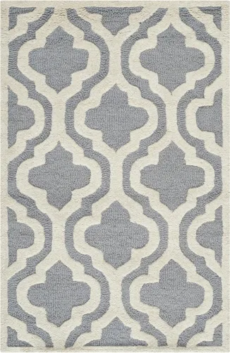 Vista 33 de SAFAVIEH Cambridge Collection CAM132E - Alfombra decorativa de lana marroquí de primera calidad, 2 x 3 pies, color negro y marfil
