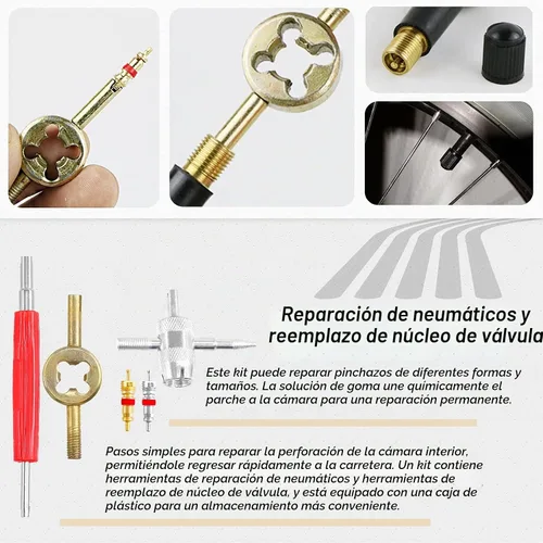 Vista 5 de Kit de 70 piezas de parches de neumáticos resistente, rodillo de neumáticos, raspador de revestimiento, parches de reparación de goma, herramienta