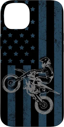 Vista 15 de Dirt Bike US Flag Vintage Motocross Racing Case for iPhone 17