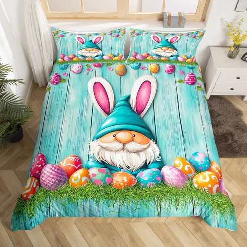 Vista 13 de Erosebridal Juego de funda de edredón de Pascua de conejos, tamaño Color 01