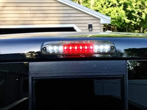 Vista 7 de iJDMTOY Lente ahumada Full LED de montaje alto, tercera luz de freno/freno compatible con Ford F-250 F-350 Super Duty 1999-2016 y Mazda Serie B