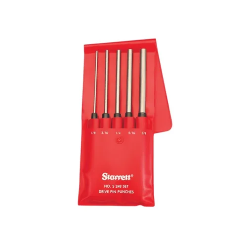 Vista 8 de Starrett Juego de punzones de latón extralargos con agarre moleteado y bolsa de tela, 8 pulgadas de longitud, 1/8 pulgadas, 3/16 pulgadas, 1/4