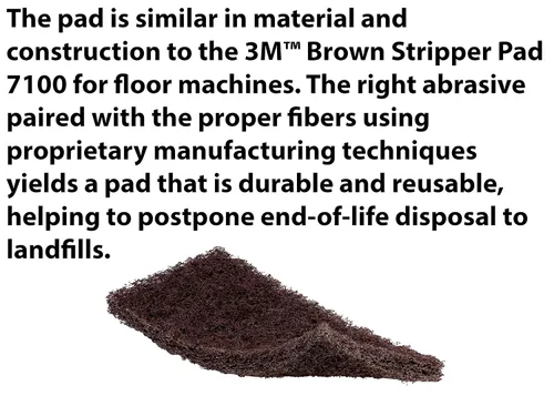 Vista 4 de 3M Doodlebug Brown Scrub 'N Strip Pad 8541, 4.625 pulgadas x 10 pulgadas (20 unidades)