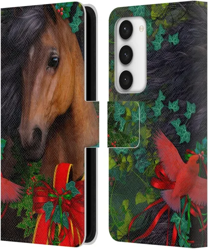 Vista 84 de Head Case Designs Officially Licensed Laurie Prindle A Morgan Christmas Western Stallion Leather Wallet Case Compatible with Samsung Galaxy A07 4G