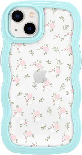 Vista 11 de ZCDAYE Funda compatible con iPhone 11, diseño floral estético, bonita funda rizada y ondulada para mujeres y niñas, funda de TPU suave a prueba