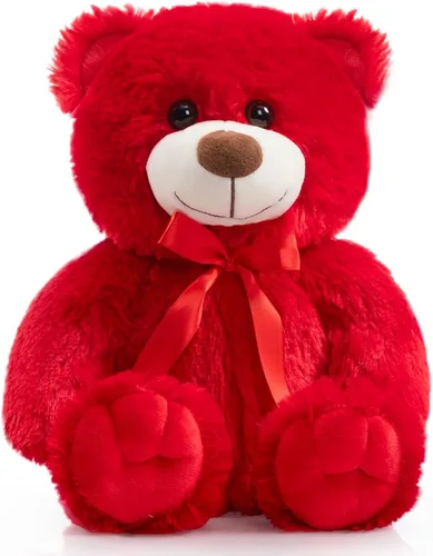 Vista 12 de Oso de peluche súper color, juguete de peluche para niños, novia, familia, felicitaciones, baby shower, cumpleaños, beige, 14 pulgadas