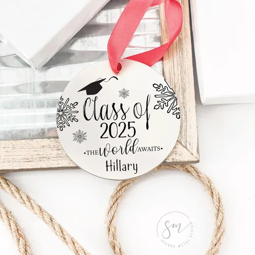 Vista 5 de Clase de 2026 - Adorno personalizado de Navidad de graduación 2026, adorno de Navidad, graduado, universidad, graduación, graduado de escuela