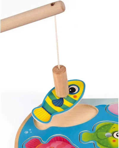 Vista 3 de Janod Rompecabezas de madera y juego magnético 2 en 1 Speedy Fish - A partir de 18 meses - J07088