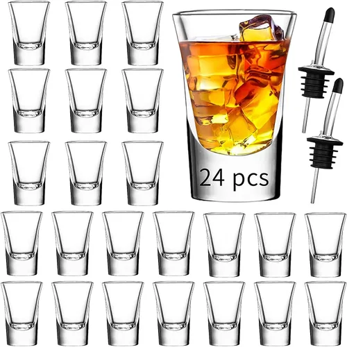 Vista 9 de SuproBarware Juego de 12 vasos de chupito a granel de 1.2 onzas con base pesada, ideal para tequila, vodka, licor