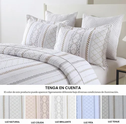 Vista 7 de PERHOM Juego de ropa de cama de 100 % algodón bohemio con 2 fundas