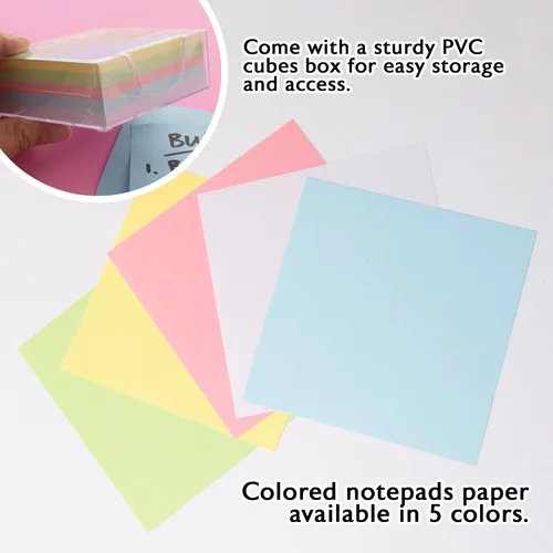 Vista 3 de BAZIC Products Cubo de papel de color de 300 unidades con bandeja, para escuela, oficina, hogar