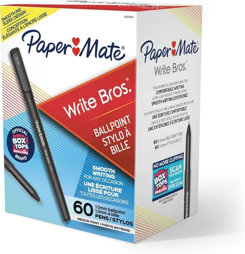 Vista 7 de Bolígrafos Paper Mate Write Bros. de tinta negra, punta media (1.0mm), 60