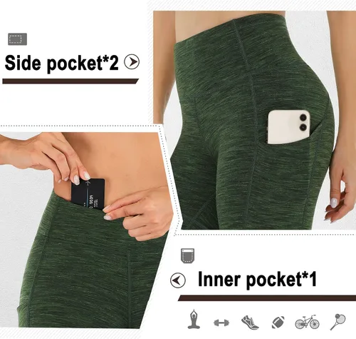 Vista 4 de IUGA Pantalones cortos de yoga para mujer con bolsillos de 8 a 5 pulgadas para mujer, pantalones cortos de entrenamiento de cintura alta, pantalones